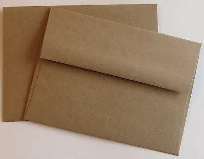 25 Brown Bag A6 Envelopes Square Flap BBE6 4 3/4 X 6 1/2 Homespun Rustic • $4.39