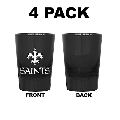 $10 • Buy New Orleans Saints 4 Pack 2oz Plastic Team Logo Shot Glasses Reusable Free Ship