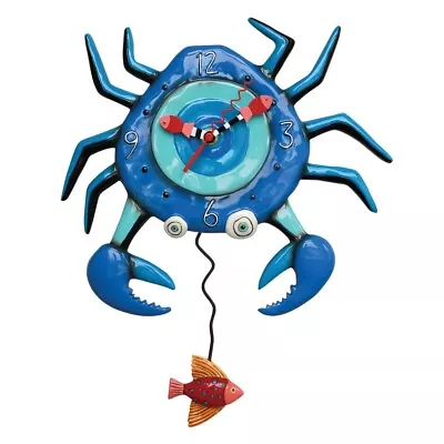 Michelle Allen Designs Ocean Blue Crab Pendulum Kitchen Wall Clock P1654 • $73.99