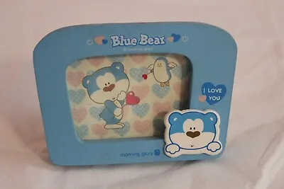 Morning Glory Blue Bear Small Wooden Picture Frame 3 X2  • $24.99