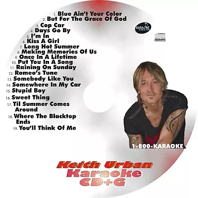 CUSTOM KARAOKE KEITH URBAN 19 GREAT SONG Cdg CD+G #1 HITS AND MORE BLUE AIN'T + • $39.95