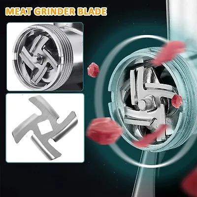 For Meat Grinder Steel Cutting Square Blade Knifes Mincer Chopper Replacement • £5.41