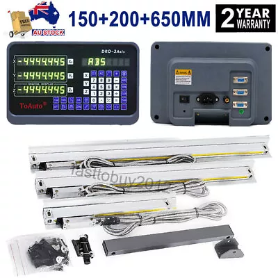 6  8  26  Linear Glass Scale + 3 Axis DRO Digital Readout Kit Lathe MillingAU • $376.34