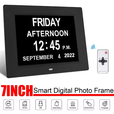 7inch Extra Large Digital Calendar Date Clock With Alarm Reminder Multi-Function • £28.89