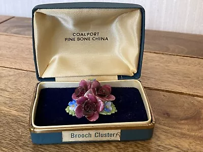 Vintage Coalport Fine Bone China Three Roses Cluster Brooch With Original Box • £7.50