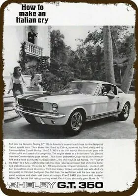 1965 SHELBY GT350 FORD MUSTANG Car Vintage Look DECORATIVE REPLICA METAL SIGN • $24.99