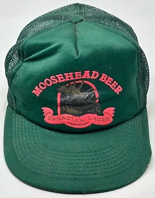 Vintage Designer Pro Moosehead Beer Canadian Lager Green Mesh Trucker Hat Cap • $4.99