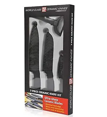 Miracle Blade World Class Series Black 7-piece Ceramic Knife Set- Sharpest Kn... • $44.99