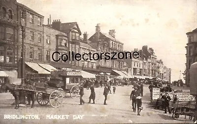 1910 Bridlington Market Day Printed Postcard Queens Series • £6