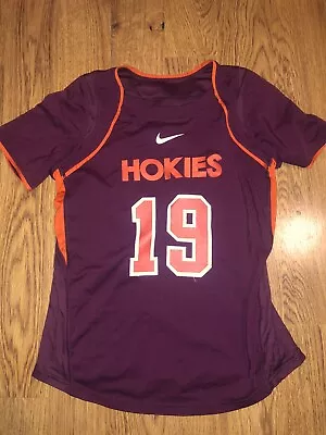 Nike Virginia Tech Hokies Womens Lacrosse #19 Stitched Maroon Game Worn Jersey • $12.50