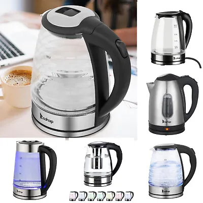 1.8L/2L 2000W 7 Colours Blue LED Illuminated Electric Glass Kettle Cordless UK • £14.97