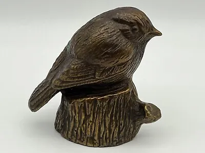 Vintage Bronze And Brass Toned Metal Bird Realistic Figurine • $12.95