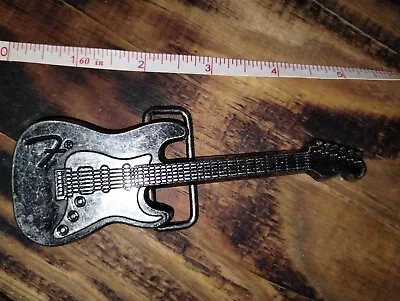Fender Stratocaster Guitar Belt Buckle Gun Metal Grey • $10