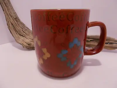 Mr. Coffee Vintage Coffee Tea Cup Ceramic Mid Century Modern Red W Spoon Holes • $10.99