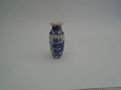 £3.99 • Buy Dolls House Miniature Blue & White Oriental Flower Vase Shop Ornament
