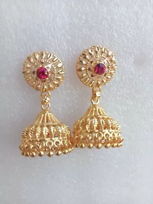 Indian Ethnic Gold Plated Earrings Bollywood Fashion Bridal Jewelry Jhumki • $22