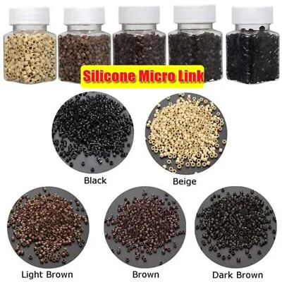 Micro Rings 6mm Beige Silicone Lined 600Pcs Links Beads I Tip Hair Extensions UK • £3.74