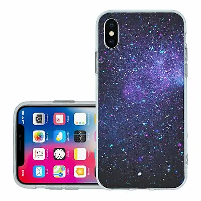 £6.95 • Buy Case For IPhone Xs Max Silicone Cover Stars Space Galaxy Print (S7094)