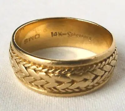 Vintage Lohengrin 14k Braided Wide Comfort Wedding Band Ring Men Unisex Sz 7.75 • $499