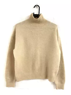 & OTHER STORIES Beige Wool & Alpaca Long Sleeve Mock Neck Jumper Top Size 10 12 • $12.43