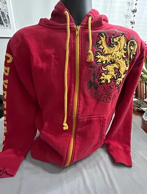 Harry Potter Gryffindor Letterman Varsity Jacket Hoodie Mens XS Red Long Sleeve • $19