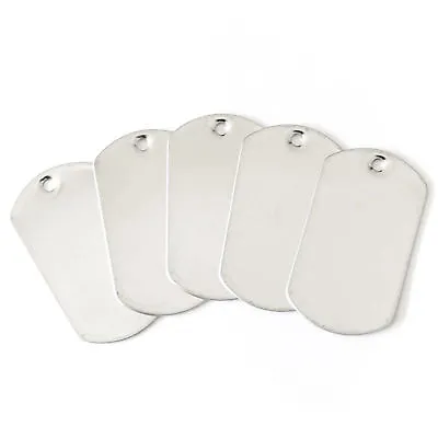 Lot 25  Pcs New Blank Dog Tag Shiny/matte Stainless Steel Military Spec • $13.75