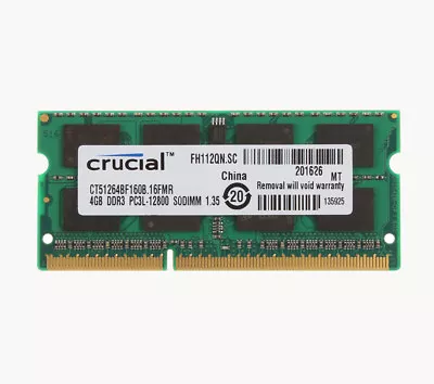 Crucial 4GB PC3L-12800 DDR3L 1600MHz Memory For Apple MacBook Pro Imac Mac Mini • $9.29