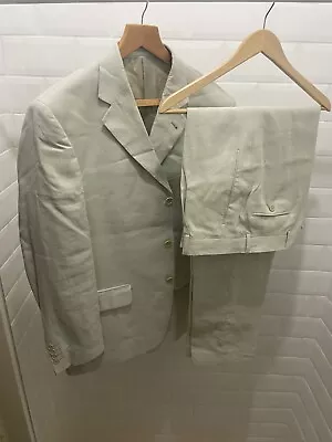 Mens Cezan Linen Suit - Jacket 42 - Trousers 34 Waist And Reg Leg  • £8.50