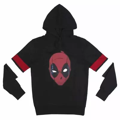 Marvel Deadpool Face Black Hooded Sweatshirt • £19.95