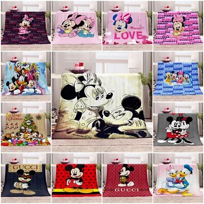 3D Disney Cartoon Mickey Minnie Mouse Fleece Throw Blanket Bedding Cover Gift UK • £9.58