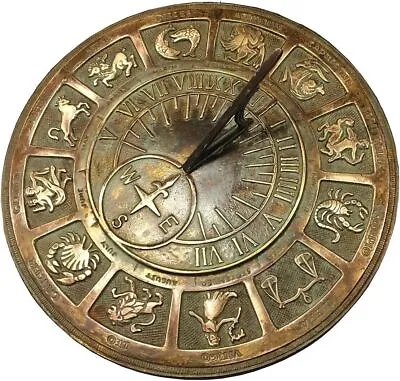 Rome Solid Zodiac Sundial Gift For Cristmas • £112.25