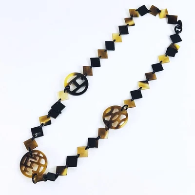 $506.21 • Buy Hermes Diva Necklace Buffalo Horn Tea Brown Women 'S