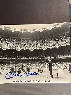 Mickey Mantle Autographed 8 X 10 Photo From 6/8/69 Retirement Jsa Certifie • $550