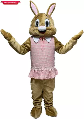 Brown Easter Rabbit Bunny Mascot Costume Adult Easter Fancy Cosplay Costumes • $49.71