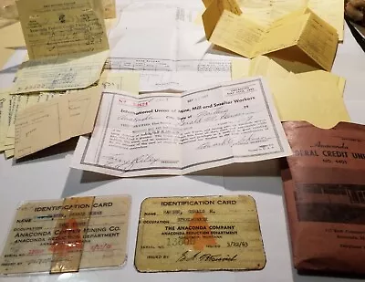 Anaconda Copper Mining Co Employee IDs 1949-63 Documents Union Mine Smelter Bank • $139.95