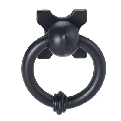 Round Metal Cabinet Knob Black Pull Ring Handles Single Hole For Cabinet Drawer • £3.35
