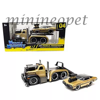 11536gd Muscle Machines 1953 Mack B-61 Flatbed & 1970 Oldsmobile 422 1/64 Gold • $9.90