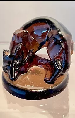 R.LALIQUE~Seal~”RENARD”~circa 1926~Topaz Glass With Internal Red Color~Rare Fox • $39.99