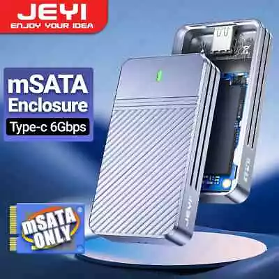 JEYI MSATA To USB 3.1 Gen2 10Gbps SSD Enclosure Adapter Case With Type C Port • $17.38