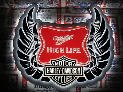 New 2014 Miller High Life Beer Harley Davidson Wings N Motion Led Bar Light Sign • $977.77