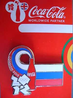 Coca Cola Pin Badge - London 2012 - Country Flag - Russia - Moc • $4.04