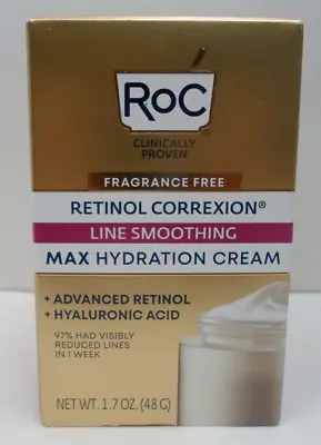 RoC Retinol Correxion Line Smoothing Max Hydration Cream Fragrance Free - 1.7 Oz • $10.95