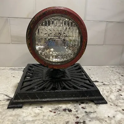 Vintage Firetruck Accessory Light On Decorative Base Red & Yellow Man Cave Decor • $75