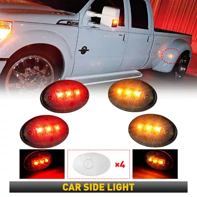 4x Bed LED Light Kit For 1999-2010 Ford F350 Amber/Red Side Fender Marker Dually • $13.99