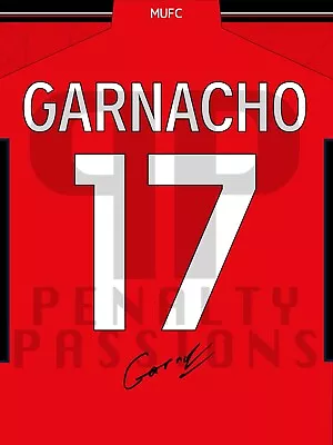 ALEJANDRO GARNACHO (1719) Signed MANCHESTER UNITED Printed Photo Autograph Shirt • £7.99