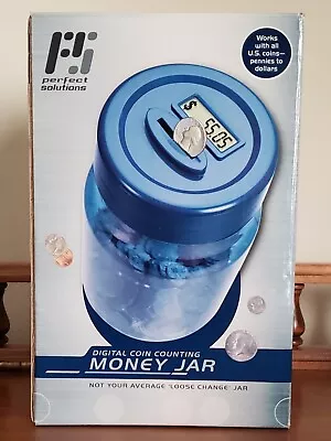 Digital Coin Counting Money Jar Blue Perfect Solutions NEW SEALED • $11.98