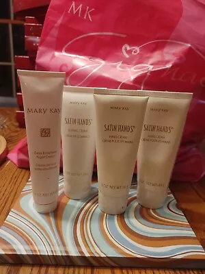 Lot 4 Mary Kay Satin Hands Buffing Hand Cream Extra Emollient Night 3oz Each MK1 • $29.99