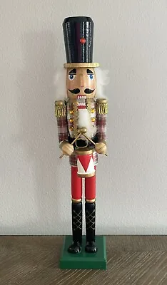 Wooden Traditional Nutcracker 15” Tall W/Drum Jewelled Hat And Shirt • $29.99