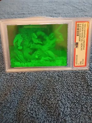 1993 Marvel Universe Spider-Man Vs Venom H-IV Hologram GREEN TINT PSA 7! • $99.99