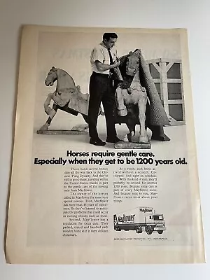 Vintage 1971 Mayflower Moving Company Print Ad Horses Worldwide Moving • $4.90